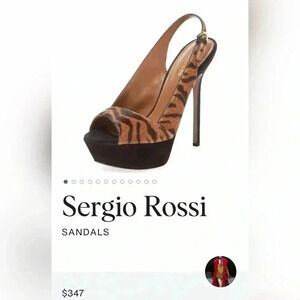 Sergio Rossi animal print pony hair slingback heels